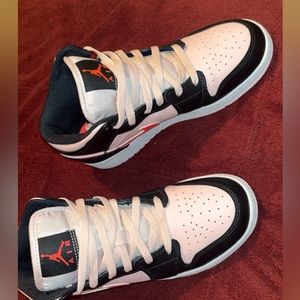 Pink and black air Jordan 1s